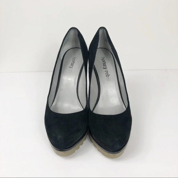 Luxury Rebel | Black Syri Suede Wedges - Picture 4 of 8